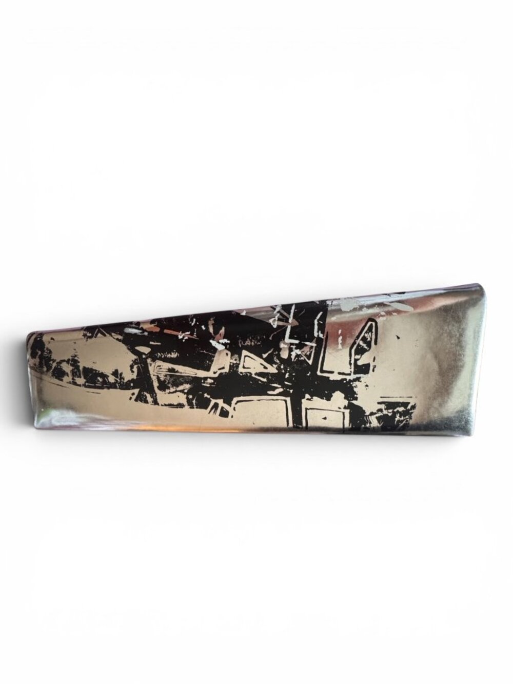 Christian Louboutin  *RARE* Silver Graphic Print Leather Clutch | EUC